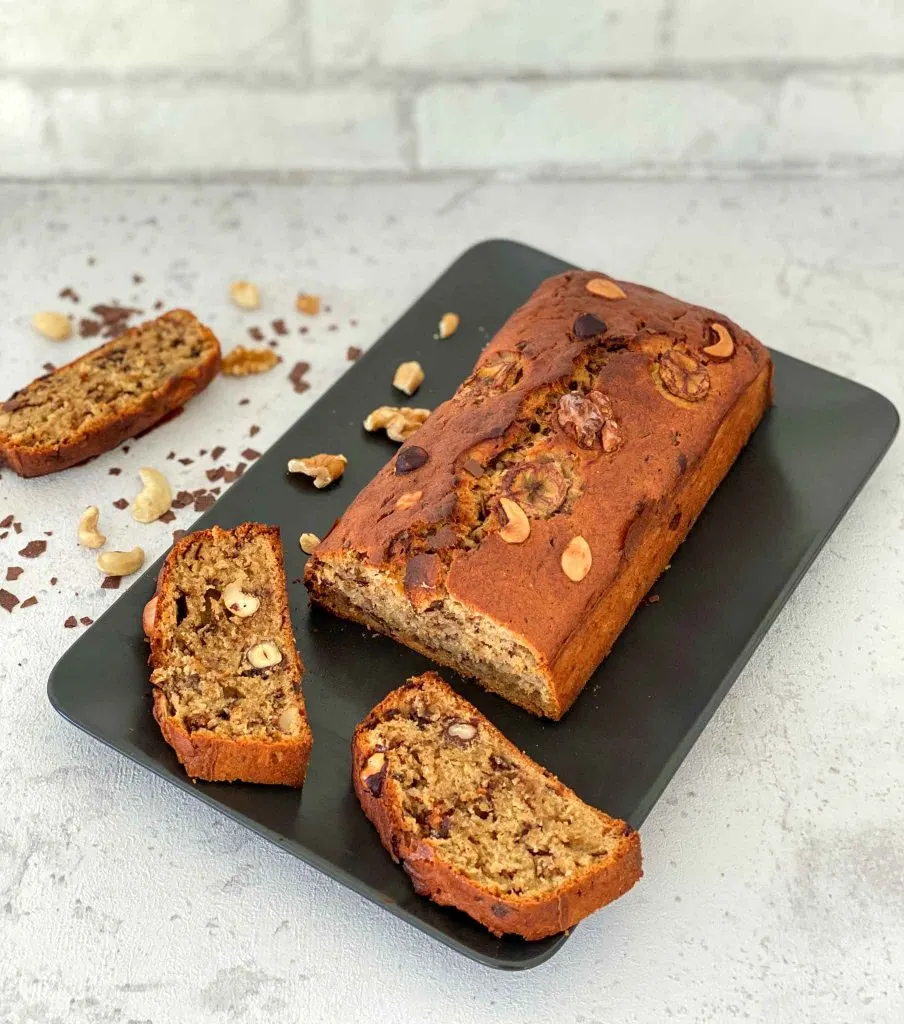 Banana Bread with Nuts and Chocolate