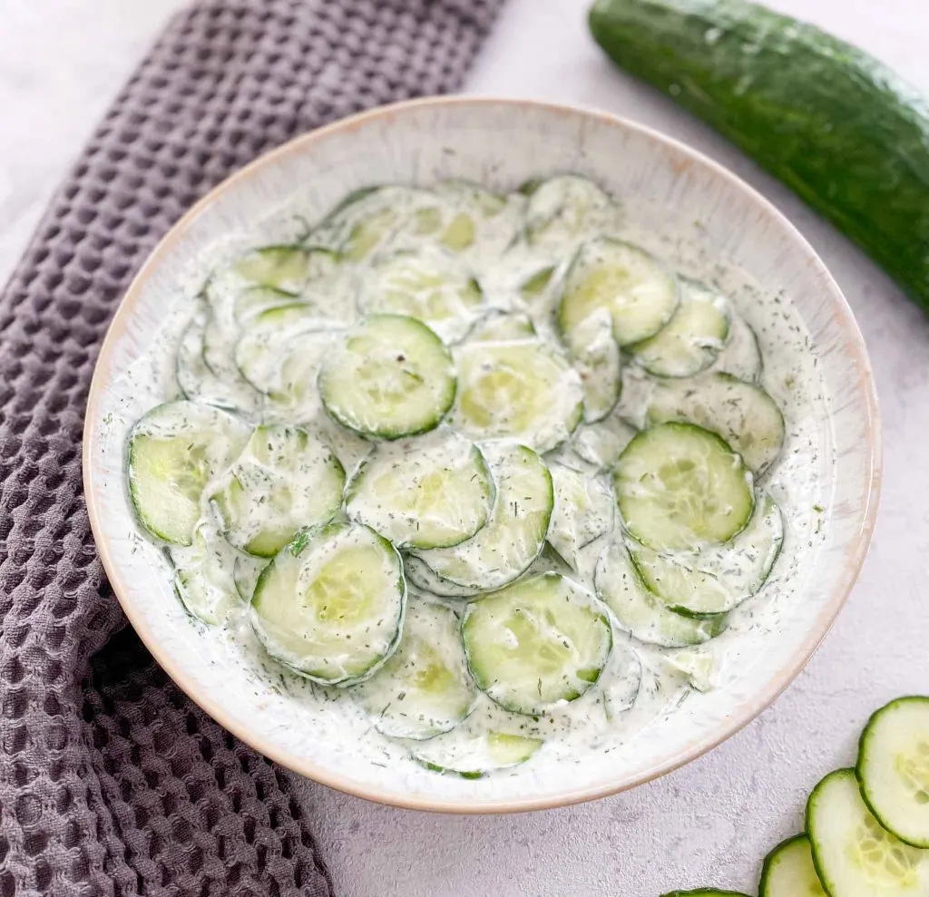 Easy Cucumber Salad with Dill and Sour Cream