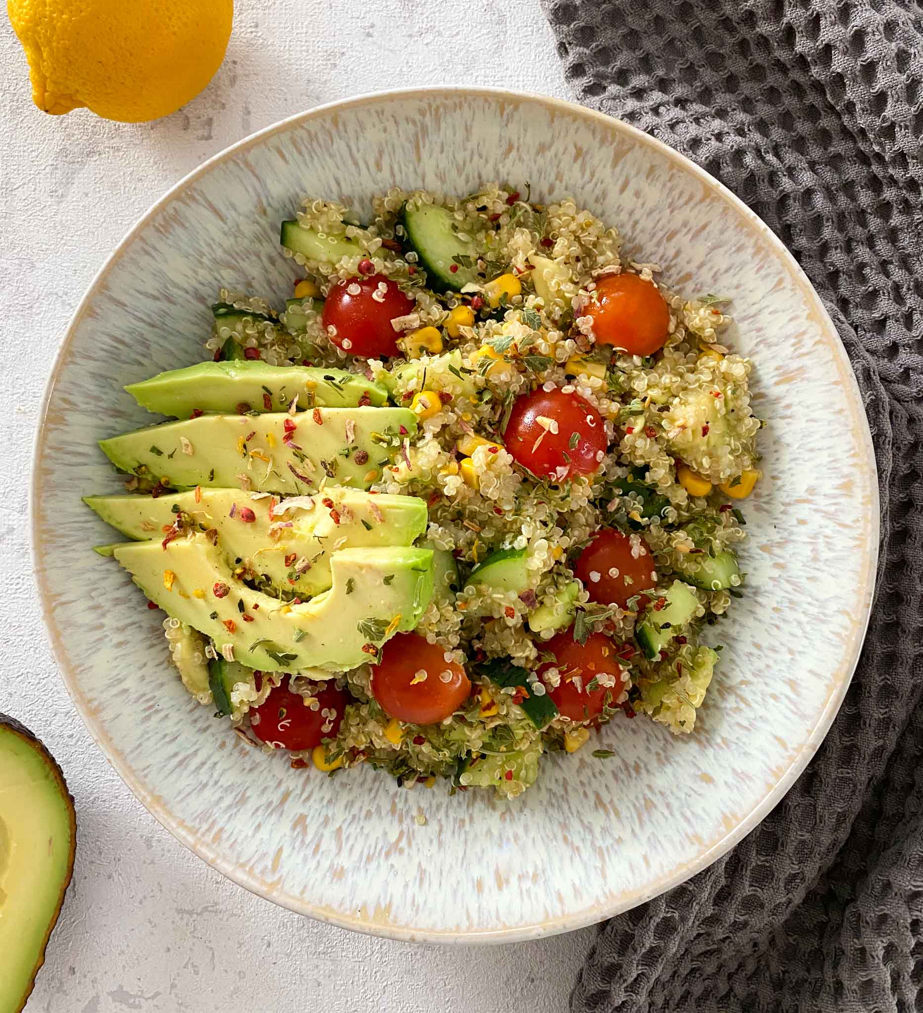 quinoa salad with avocado