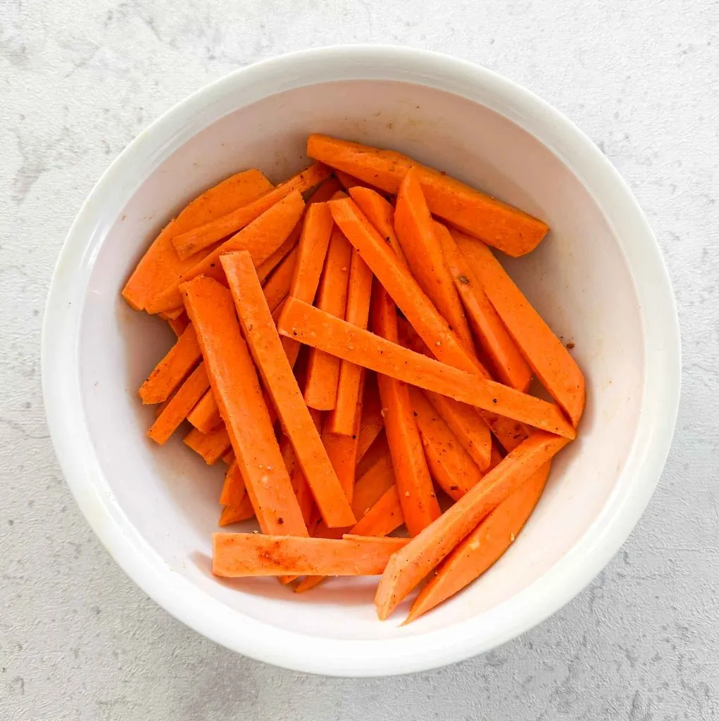 How To Cook Air Fryer Sweet Potato Fries Step 2